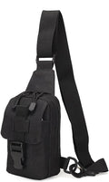 EDC Shoulder Bag Chest Pack Single Shoulder Messenger Tactical Military Bag Sport Backpack Hiking Daypack Men Women (Black)