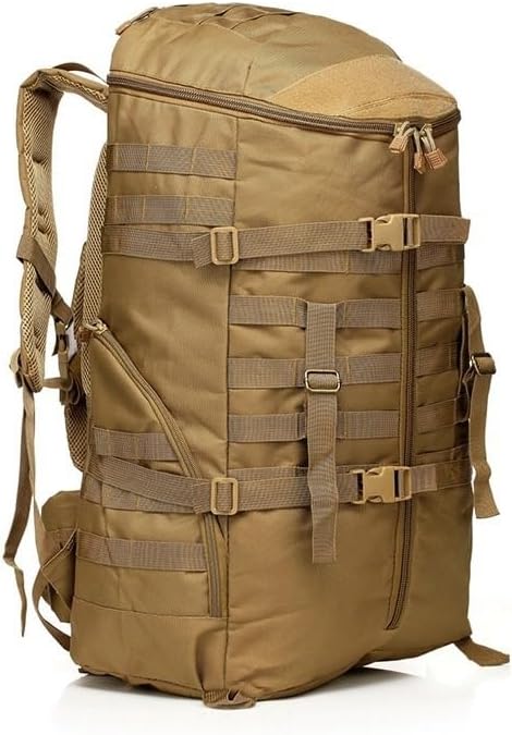 Tactical Backpack Military Molle Hiking 56-75L Assault tactical outdoor hiking bag camping camouflage bag mud color