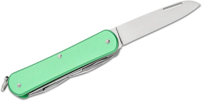 Fox Knives Vulpis FX-VP130-SF5 Slipjoint EDC Pocket Knife 5-in-1 Multitool - 2.17in Blade Hacksaw Bottle Opener Can Opener Scissors Flat Head Screwdriver - Every Day Carry (OD Green)