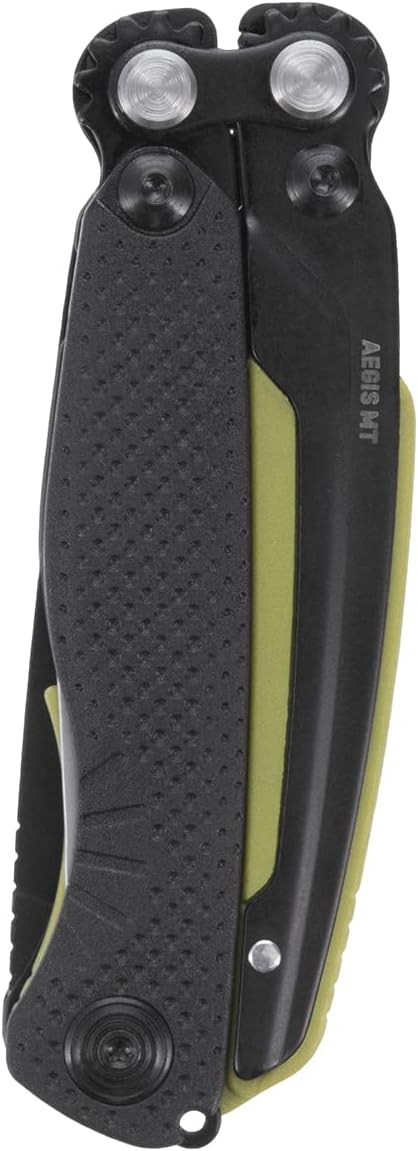 SOG Aegis MT Lightweight Compact Multi-Tool for Outdoor Use with Stainless Steel Clip-Point Blade and Pliers Black/Moss