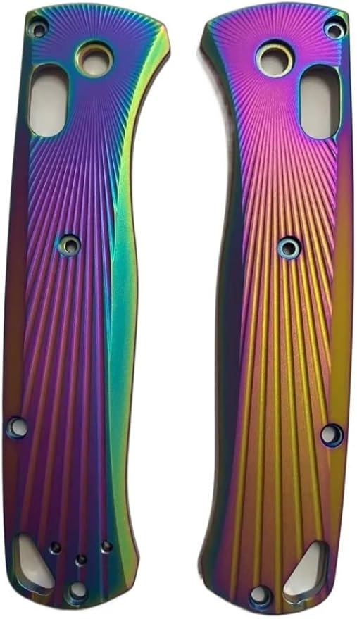 1 Pair Titanium Scales Fits for Bugout 535 Non Slip Custom CNC Handle Patch DIY Making Replacement Accessory