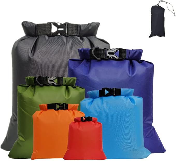 Waterproof Dry Bag 1.5L/2.5L/3L/3.5L/5L/8L 6-Pack Dry Sack Backpacking Gear Waterproof Dry Bag Backpack for Kayaking Boating Rafting Swimming Camping Hiking Fishing