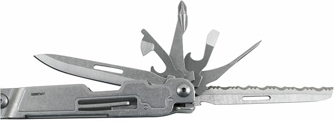 SOG PowerAccess Deluxe All-Around Heavy Duty Stainless Steel Multi-Tool w/Nylon Sheath Two Knife Blades Can &amp Bottle Opener Stone Wash
