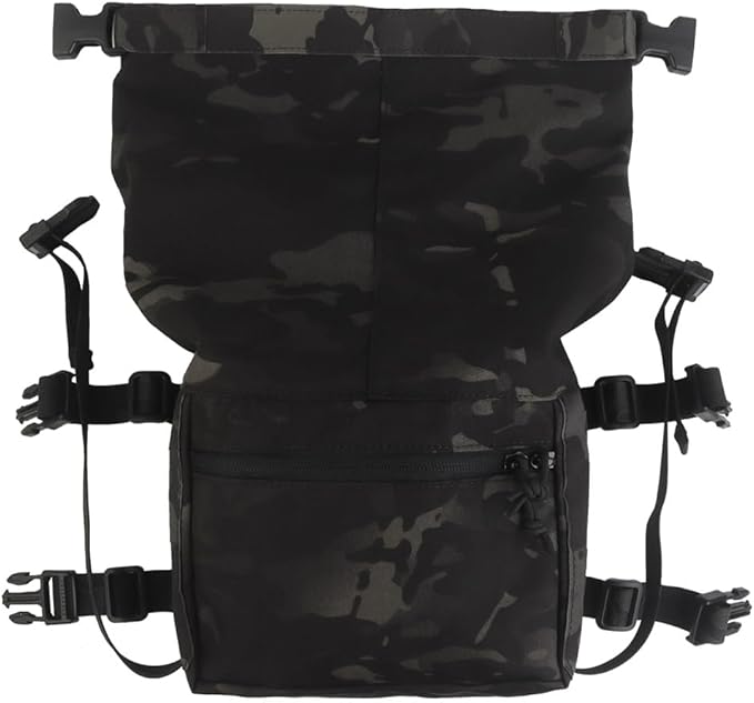 Tactical Chest Rig Expansion PackLarge Capacity MOLLE Admin Open Top PouchWaist Bag Expansion Pack for Split Chest Pack