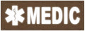 Medic Patch - Star of Life - 8.5x3.0 - Reflective White Lettering - Coyote Backing - Hook Fabric