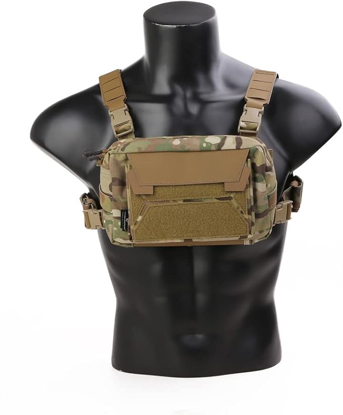 PAZAGUILA Action Chest BagUtility Chest Pack H-harness Bag Laser Molle Cutting and Elastic Magazine Inner Pouch Design