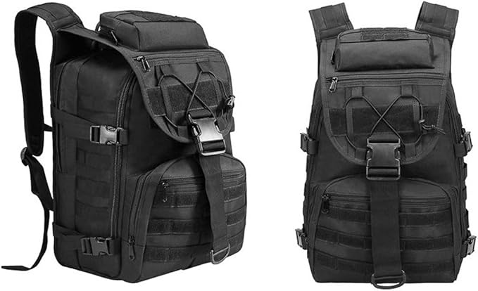 35L Military Tactical Backpacks Molle Army Assault Pack 3 Day Bug Out Bag Hiking Treeking Rucksack (Black)