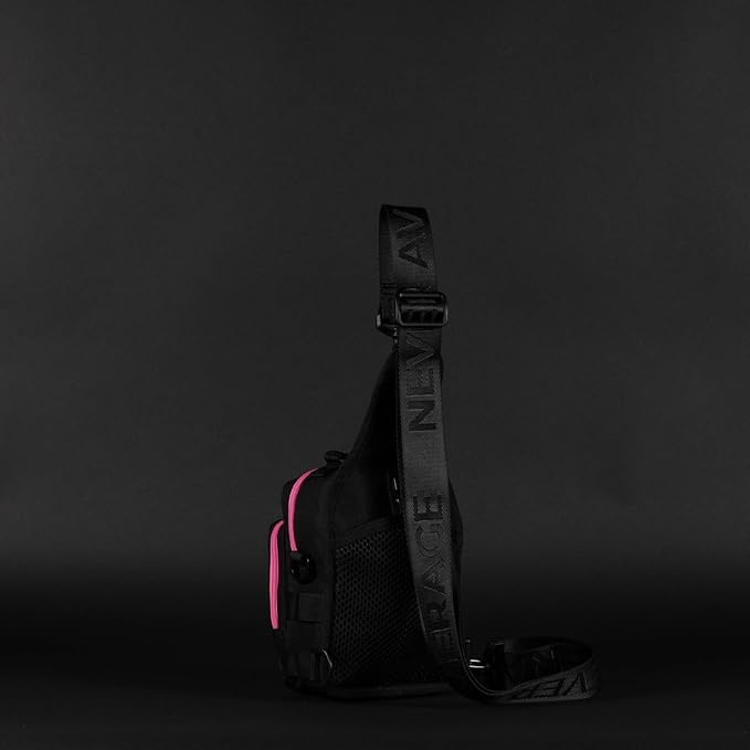 WOLFpak 4L Mini Tactical Sling Bag (Black Neon Pink) Compact Crossbody Backpack for Gym Travel &amp EDC | Tactical Shoulder Bag with Multiple Pockets – Lightweight Durable Sling Pack for Men &amp