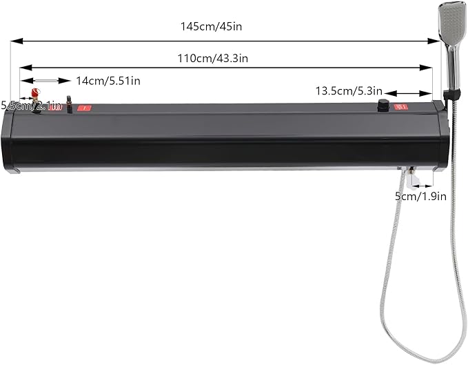 7.9 Gallon Portable Camping Shower Roof-Mounted Pressurized Water Tank Solar Camping Shower for SUV Sedan RV Trucks