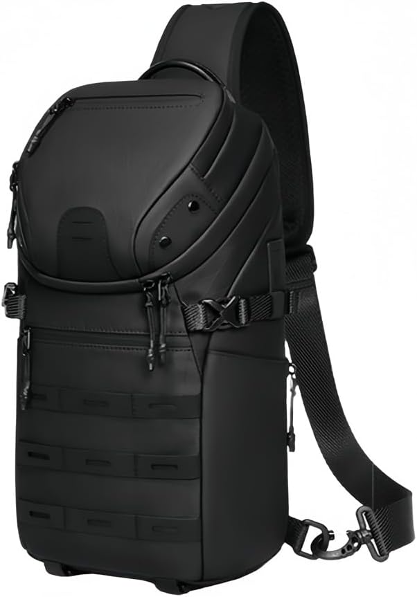 Waterproof Tactical Backpack Crossbody Bag Chest Bag With Anti-theft Pocket Oxford Waterproof Material. 1pcs (Black)