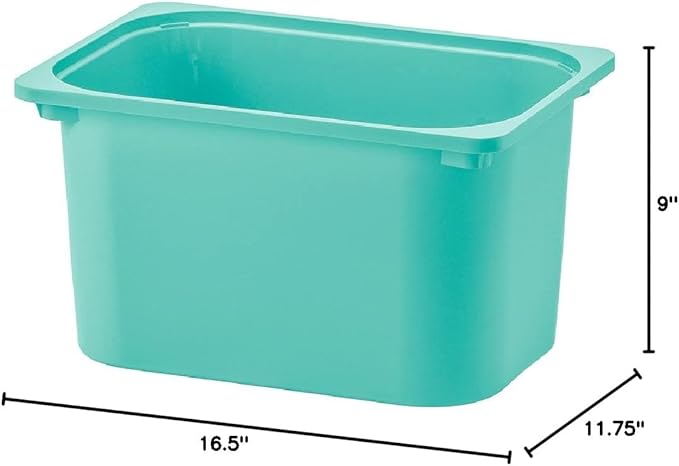 TROFAST Storage Box Turquoise 16 ½x11 ¾x9  Stackable Open Containers/Bins for TROFAST Frames Pack of 2