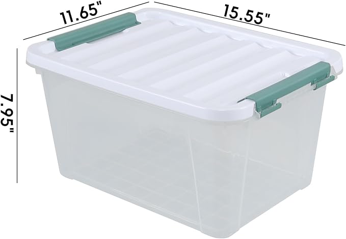 20 Quart Clear Stackable Storage Box 6-Pack Plastic Storage Container with Latching Lid