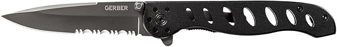 Gerber Gear EVO Knife Serrated Edge Titanium Coated [22-41432]Black