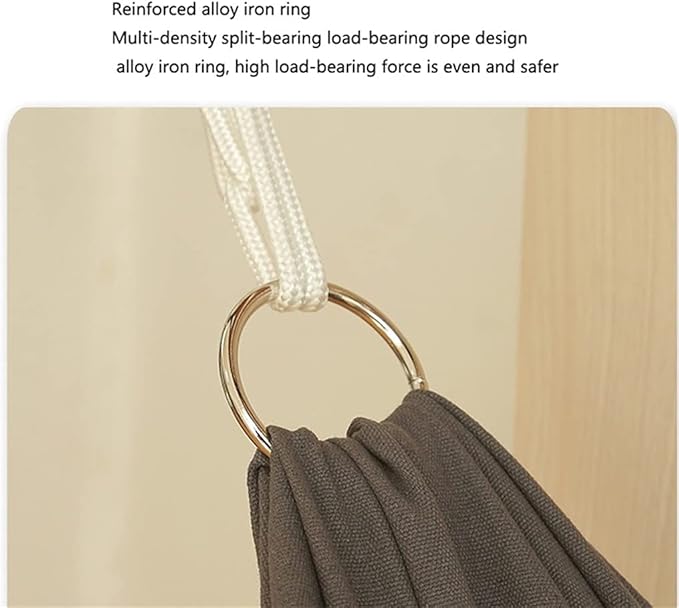 Portable Hammock Portable Double Hammock Rollover Prevention Yard Garden Backyard Canvas Fabric Hammocks Hanging Swing Bed for Backpacking Beach (Color : Brown Size : 200 * 100cm)
