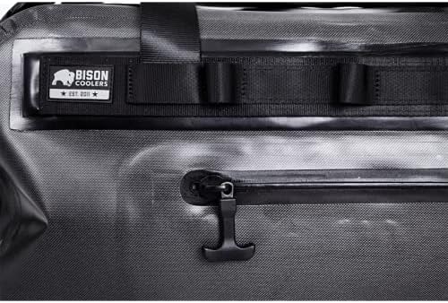 Bison Coolers Dry Duffle Marine Grade TPU Puncture Resistant Water Proof Shell with Welded Seams - Water Resistant Zippers &amp Removable Straps w/Easy Carry Handles - Outdoor | 50L
