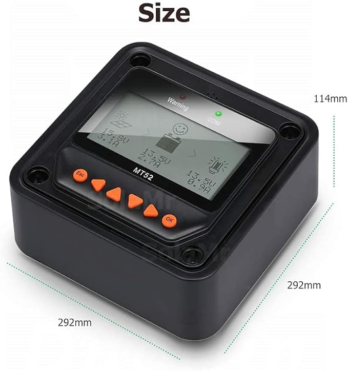 EPEVER MT-52 Remote Meter with LCD Display Remote Meter Fit for Tracer-an Tracer-BN TRIRON Series Solar Panel Battery Regulator