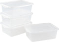 6.5 Quarts Clear Latching Box Plastic Storage Containers with Lids Set of 4