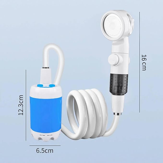 Portable Camping Shower Outdoor Camp Shower Pump Rechargeable Outdoor Shower Head Sprayer with Digital Display Rechargeable Electric Shower Pump for Camping Travel Car Washing