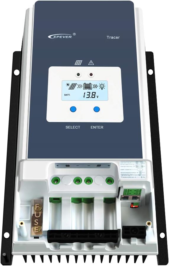 EPEVER 60A MPPT Solar Charge Controller 12V/24V/36V/48V Auto Max.PV 150V Input Negative Ground Solar Panel Charge Regulator with MT50 Remote Meter Temperature Sensor RTS &amp PC Communication Cable R