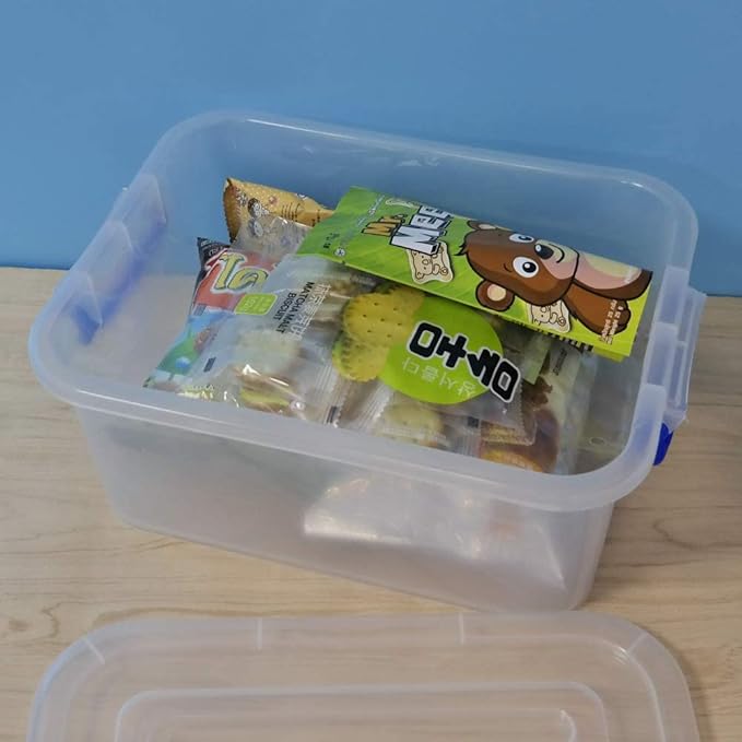 2-pack 8 Liters Storage Containers with lids Plastic Latching Storage Boxes