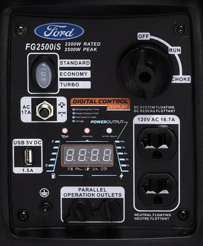 Ford 2500 Watt Gas Inverter Generator Small Portable &amp Quiet Home Use Camping Outdoor CARB Compliant Parallel Capability Built Ford Tough Generadores De Gasolina Silencioso FG2500IS