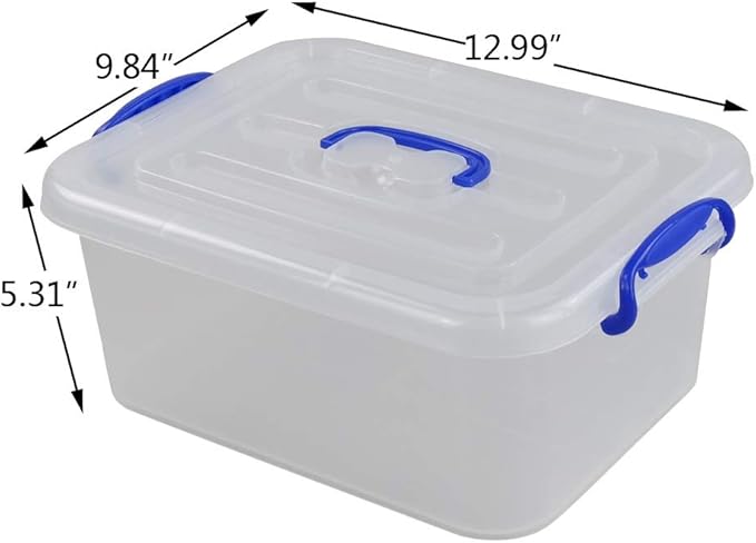 2-pack 8 Liters Storage Containers with lids Plastic Latching Storage Boxes