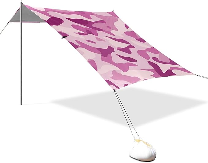 Lavender Purple Stable Beach Tent UPF50+ Easy Setup Sun Shelter with Carrying Bag for Backyard and Camping