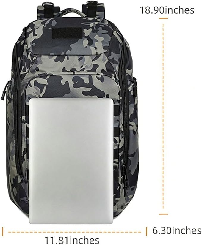 LINGYUE Tactical Backpack BagpackWaterpoof Resistant Outdoor Hiking Travel Daypack With 14 Laptop Compartment(Black)