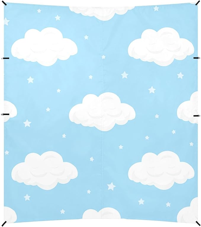 Beach Canopy with Windproof Ropes &amp Sandbags Beach Tent Sun Shade Sun Shelter for Camping Trips Fishing Backyard Fun or Picnics Cloud