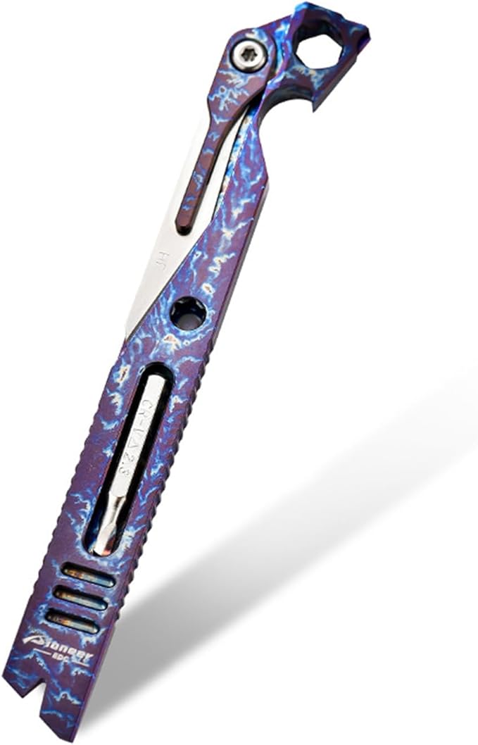 EDC Multitool Pry Bar with Utility knife Bottle Opener EDC Pocket Tool Gifts for Men (lightning streak)