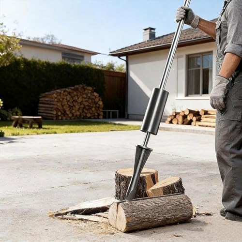 Manual Inertia Wood SplittingHeavy Duty Splitting ToolHandheld Log Splitter with Anti Slip Handle CoverCampfire and Outdoor Use (3cm)