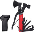 Multifunctional Axe Life Hammer Broken Window Hammer Outdoor Camping Ground Hammer Suitable for Camping Survival Hiking Fishing (Red Black)