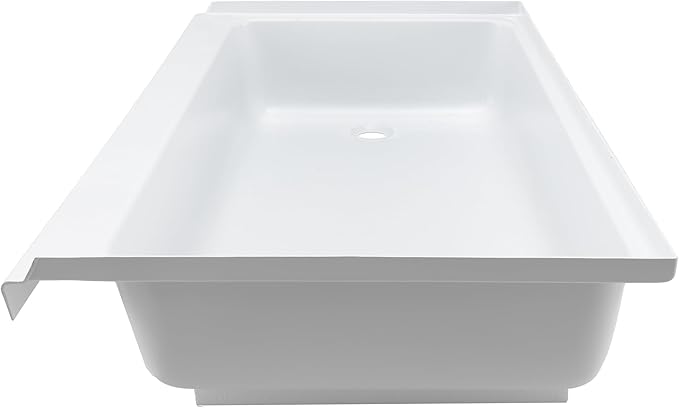 RecPro RV 40 x 24 White Shower Pan | Camper Shower Pan (Left Drain)