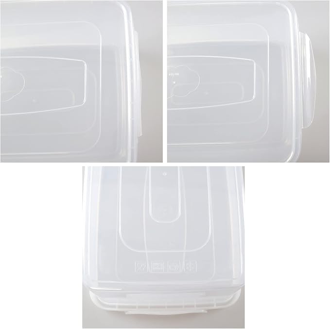 16 Quarts Clear Storage Container with Lid Plastic Shoe Box Latch Boxes set of 2