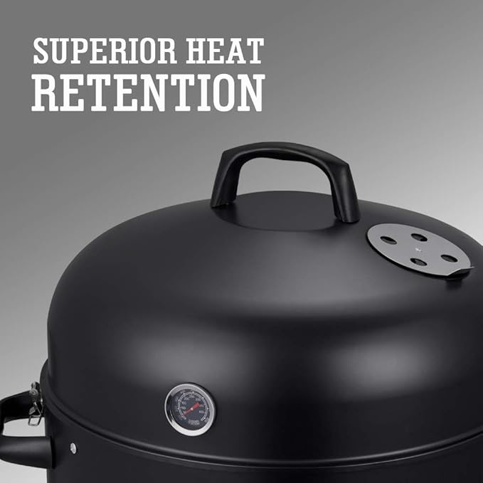 20.5 Inch Vertical Charcoal Smoker and Grill Combo Heavy-Duty BBQ Smokers for Outdoor Cooking Camping