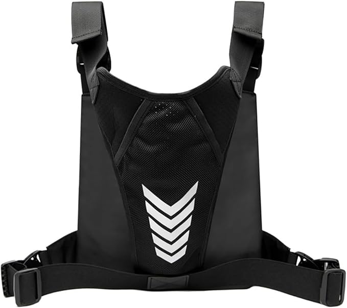 Tactical-style multifunctional chest pack with built-in phone holder EDC Rig Pouch vest for fitness running and cycling. (gray ONE SIZE)
