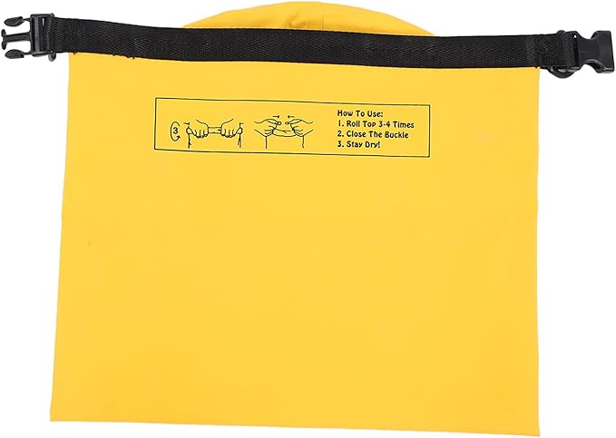 Dry Bag Camping Bag 20L Dry Bag Waterproof PVC Mesh Cloth Removable Lightweight Yellow for Boating Swimming Kayaking