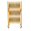 GYMTIME Industrial Expandable Metal Barricade 11 FT 47 inch high Yellow and Black Upgraded Portable Safety Barrier with Casters Flexible Fence Mobile Barrier Gate Adjustable Traffic Fence