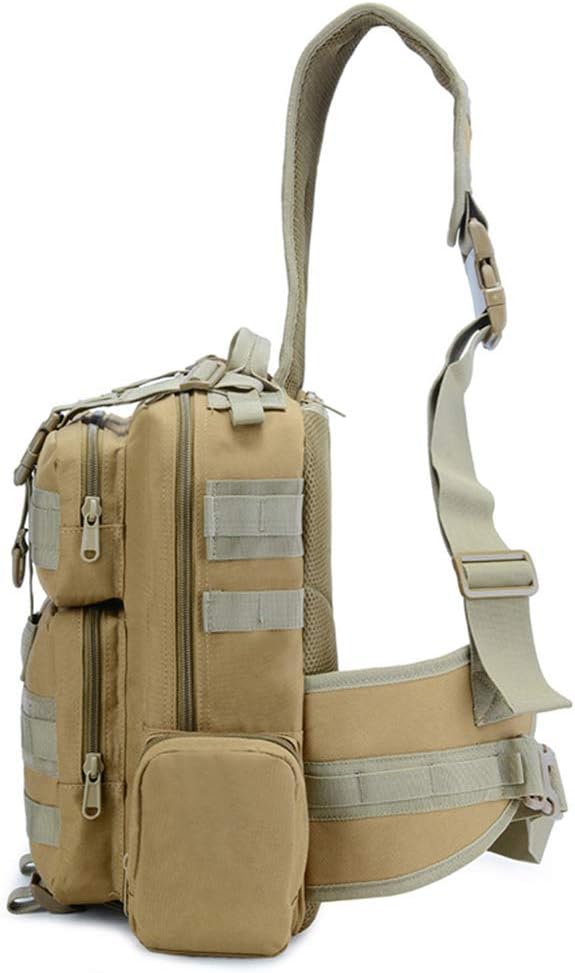 Sunnystacticalgear Outdoor Sports Hiking Sling Bag Shoulder Pack Camouflage Tactical Molle Chest Bag - Black