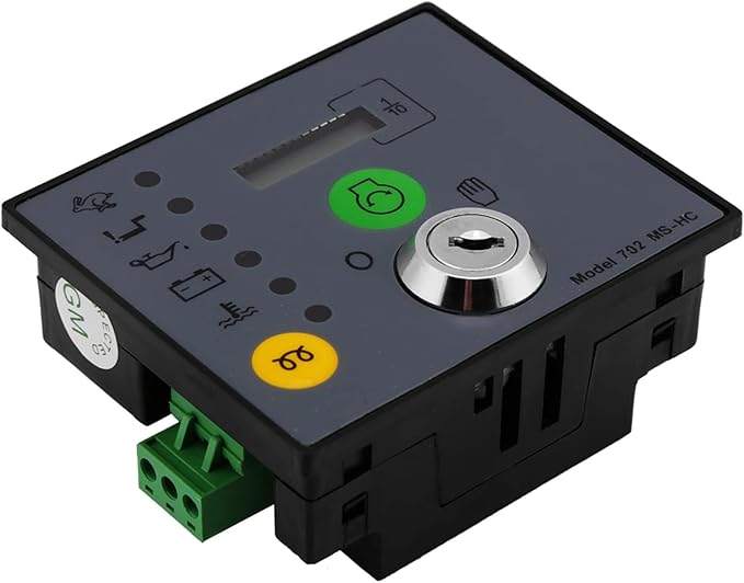 Generator Controller Board Panel 702 MS-HC with Keys Manual Start Engine Monitoring Low Oil Pressure High Temperature Alarm