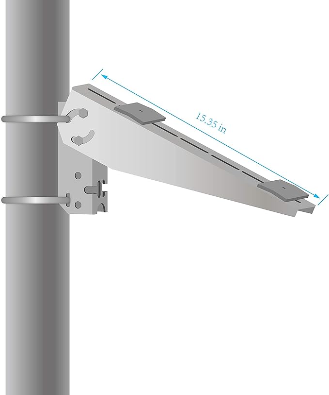 Newpowa Universal Angle Adjustable Mounting Bracket Single Arm Pole Wall and Ground Mounts Up to 35W Solar Panel