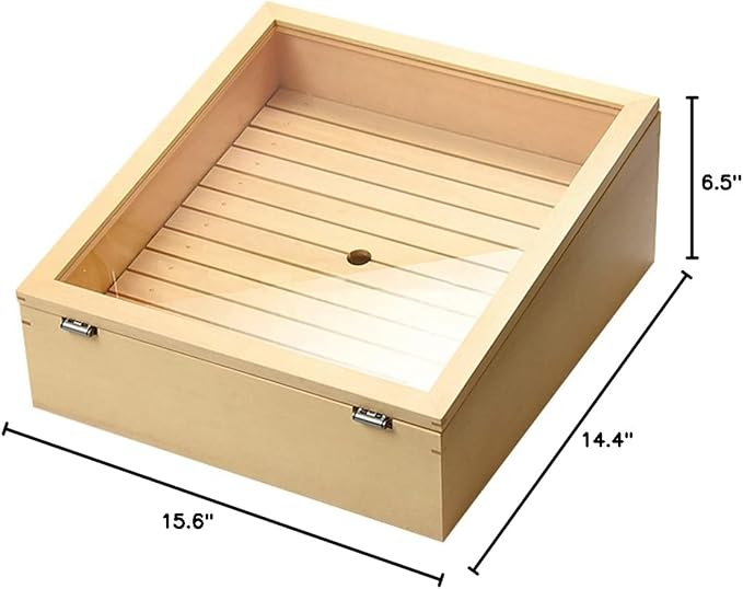 ヤマコー Netting Lid Neta Box 36.5×39.5×16.5cm White Wood