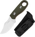 Kizer Beaver 2 Fixed Blade Knife 2.75 AEB-L Clip Point Blade Small EDC Hunting Knife with Olive Green &amp Orange G10 Handle Neck Knives with Sheath for Hunting Camping Survival Fishing 1078M4