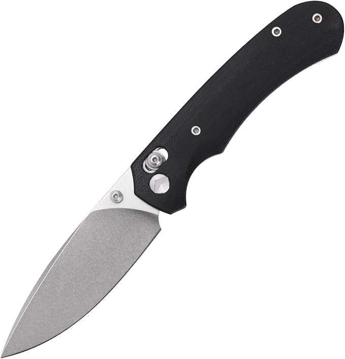 Folding Pocket Knife 3.31'' 154CM Blade EDC Knife Erogonomic Canvas Micarta Handle Pocket Knives for Men Hunting Hiking Survival Knives (Black)