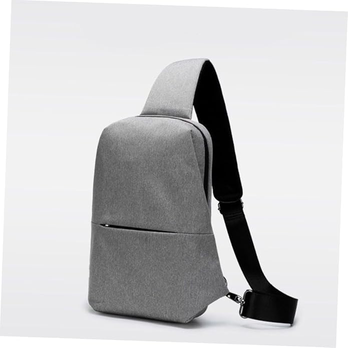Strap Sling Backpack Men's Crossbody Bag Chest Bag for Hiking Cycling Camping Light Grey