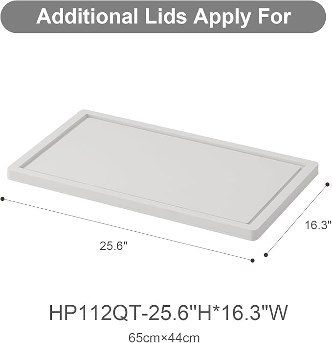 UAMFURI Additional Extra Large Lids for 112QT/120QT storage bins3-pcs Lids only（25.6''W*16.3''D）(White-3pcs 112QT/120QT)