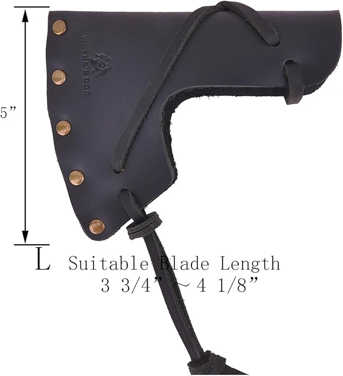 Hatchet Sheath Leather Camping Holder Hatchet Blade Protection Cover Sheath Sleeve(Black (L))