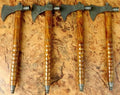 Lot of 4 Axe Damascus Steel 18'' Beautiful Smoke Pipe Olive Wood Handle Axe/Hand Forged Woodsman Axe