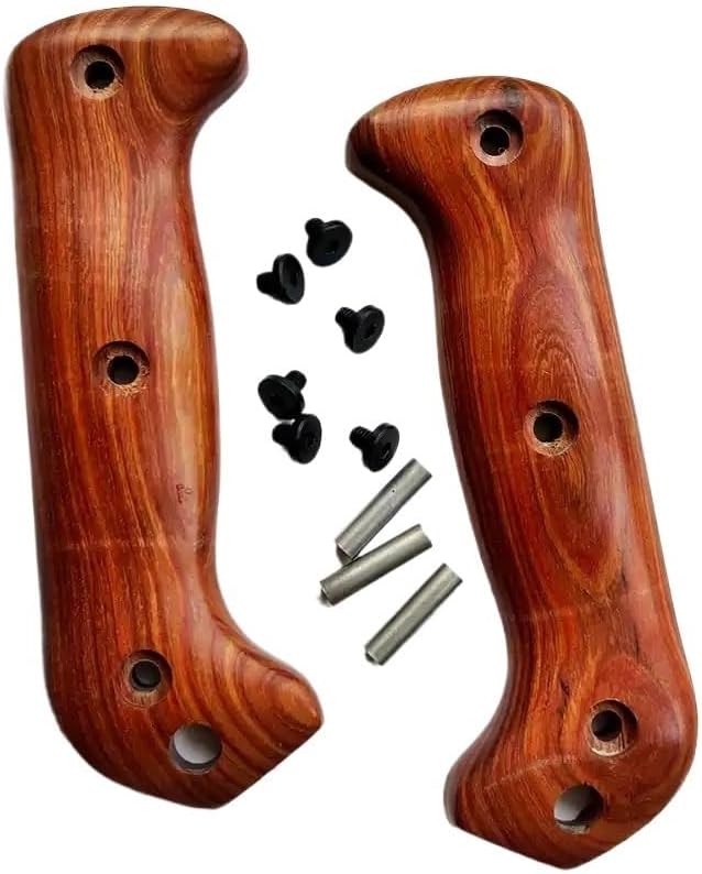 1Pair Wood Scales Replacement Fits for BK2 and BK9 Handle Patch with 3 Sets Screws