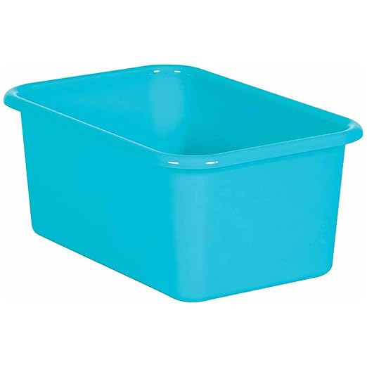 Teacher Created Resources Teal Small Plastic Storage Bin Pack of 6
